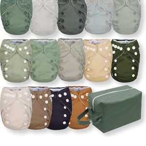 Nora’s Nursery Newborn, 14 pack w/pod,up to 12 lbs. - Evergreen, reusable, adj.